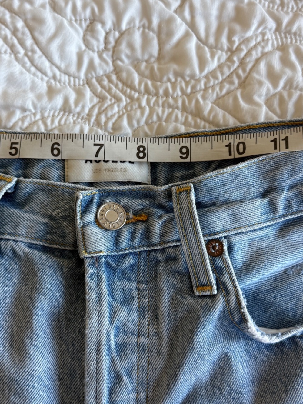 AGOLDE Parker Long Denim Shorts Swapmeet Size 26 - Picture 9 of 11